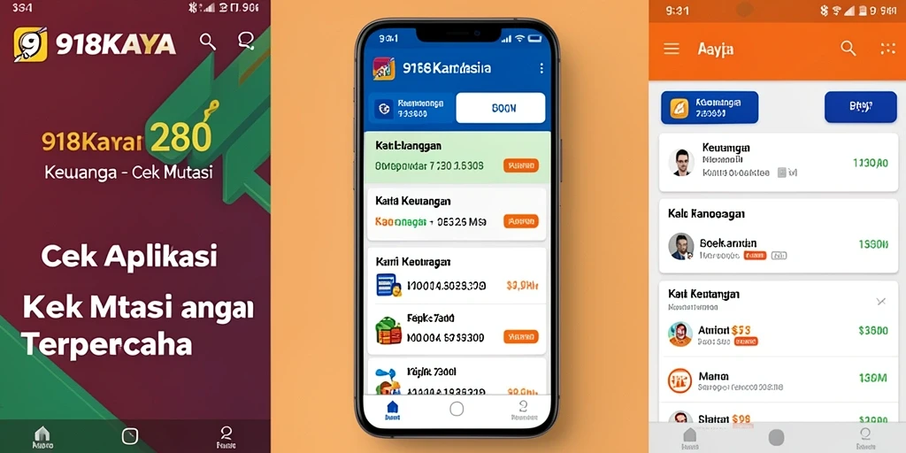 Antarmuka utama aplikasi 918KAYA untuk cek mutasi transaksi.