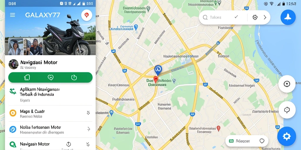 Antarmuka aplikasi GALAXY77 yang user-friendly untuk navigasi motor.