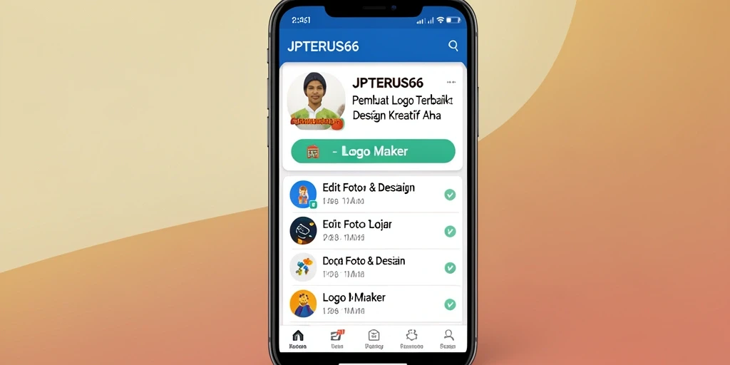 Antarmuka sederhana dan intuitif dari JPTERUS66 untuk membuat logo.