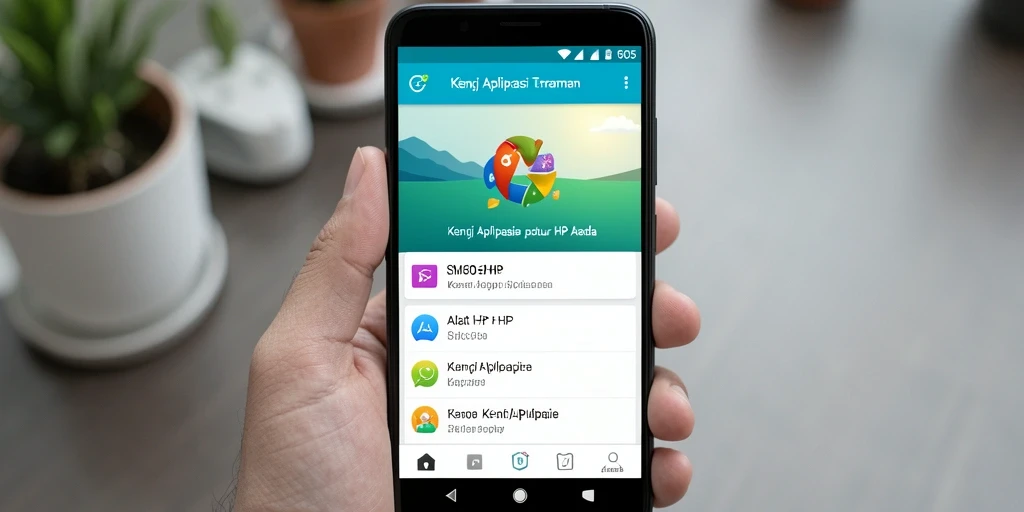 Tampilan antarmuka SM605 dengan fitur penguncian aplikasi.
