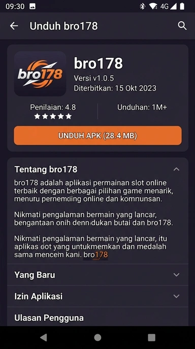 Tampilan halaman APK bro178