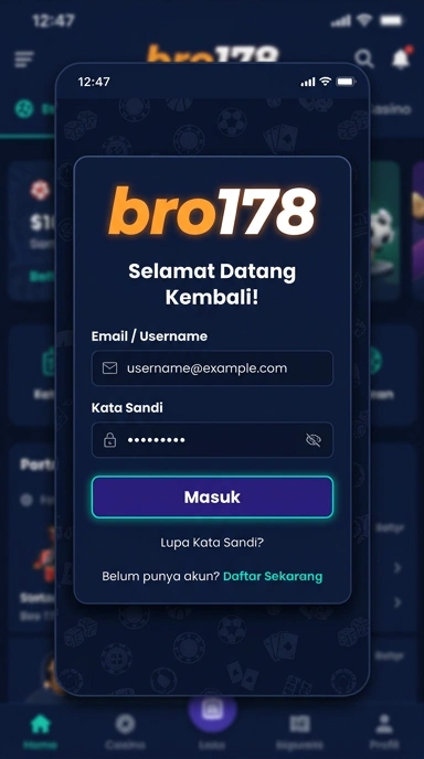 Tampilan halaman login bro178